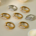 Dual Marquise Pave Zircon Open Rings Gold Steel Tone view 2