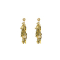Metal Leaf Wheat Tassel Drop Earrings Gold Silver Tone view 5
