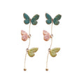 Pastel Butterfly Long Chain Drop Earrings Jewelry Design view 5