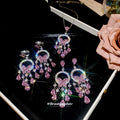 Silver Butterfly Circle Chandelier Crystal Drop Jewelry view 3