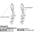 Crystal Leaf Cluster Hoop Earrings in Gold and Silver Tone view 6