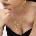 Enamel Christmas Gift Box Charm Necklace Gold Stainless view 3