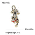 Crystal Tiger Brooch with Red Eyes in Gold or Silver view 4