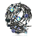Antique Nest Rhinestone Brooch Blue Red Two Color Styles view 2