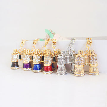 Clear Stone Binocular Keychain In Five Color Options