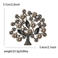 Antique Gold Rhinestone Money Tree Brooch Multicolor Coffee view 7