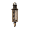 Short Syringe Double-Sided Metal Charm in Two Antique Finishes view 5