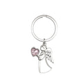 Silver Angel Heart Rhinestone Keychain Clear Pink Red view 7