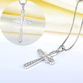 Silver Tone Cross Infinity Crystal Pendant Necklace view 2