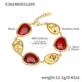 Resin Link Bracelet in Red Green and Blue Gold Tone Styles view 6