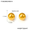 Gold Silver Hollow Dome Ball Stud Earrings Polished Metal view 7