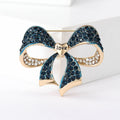 Sparkling Crystal Bow Lapel Brooch in Navy Blue or Red view 6
