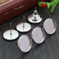 Round Cabochon Bezel Earring Post Blanks in Assorted Sizes view 4