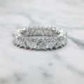 Silver Tone Heart Crystal Eternity Style Ring Statement Jewelry view 3