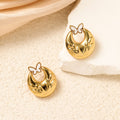 Butterfly Open Crescent Gold Tone Stud Earrings in Four Colors view 9