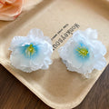 Mini Fabric Flower Claw Hair Clips Blue Pink White view 6