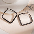 Gunmetal Irregular Square Outline Oversized Hoop Earrings view 4