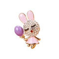 Jeweled Dress Rabbit Holding a Balloon Keychains in Four Colors view 5