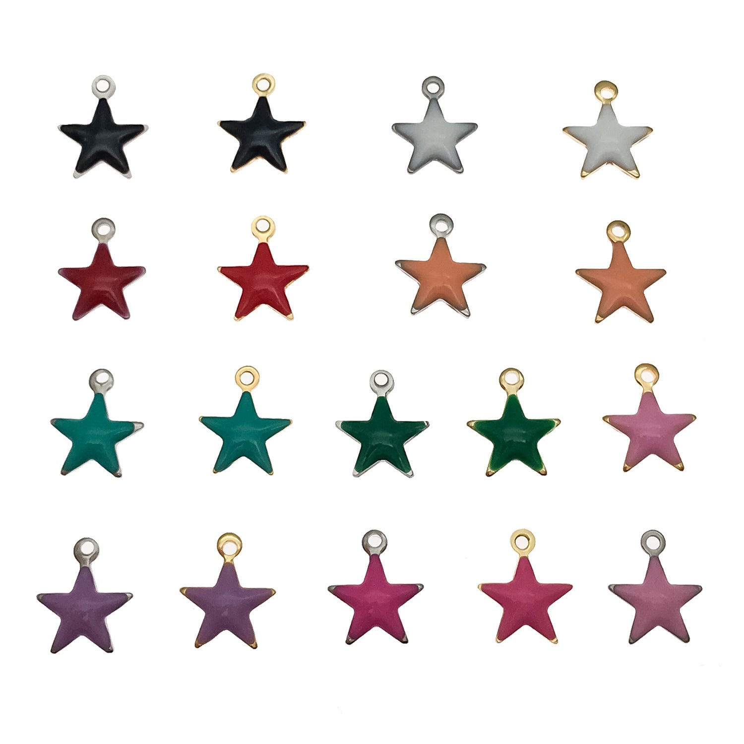 7x8mm Enamel Stainless Steel Star Charm Pendant for DIY Earrings Necklace Jewelry Making