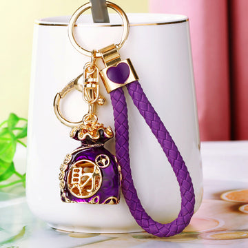 Chinese Fortune Pouch Qilin Pixiu and Ingot Keychains in Twelve Options