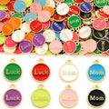 Luck and Mom Round Enamel Charm Collection for Jewelry Making view 5