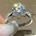 Silver Six Prong Round Clear CZ Solitaire Ring Sizes 6-10 view 4