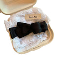 Black Satin Bow Twist Hair Barrette Clip Ponytail Style view 5