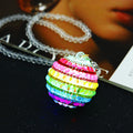 Jeweled Ball Hanging Ornaments in Five Aurora and Rainbow Color Options view 1