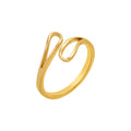 Open Cross Teardrop Loop Stainless Steel Ring Gold Or Steel view 5
