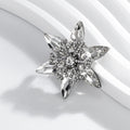 Silver Tone Snowflake Crystal Metal Brooch Pin for Jackets and Lapels view 5