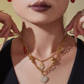 Pave Heart Necklace Earrings Rings And Crown Heart Open Rings view 4