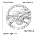 Pearl Circle Brooch in Gold Tone and Silver Tone Jacket and Scarf Accessory view 5