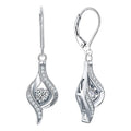 Silver Tone Spiral Drop Earrings with Ten Crystal Colors view 11