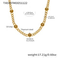 Gold Cuban Oil Drop Disc Necklace Bracelet Pearl Styles view 9