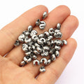 Silver Tone Half Moon Open Crimp Bead Cover Components view 3