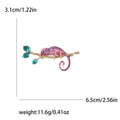 Colorful Enamel Chameleon on Branch Brooch in Four Colors view 5