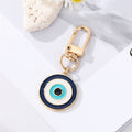 Gold Tone Layered Round Heart and Lash Evil Eye Clip Keychains view 10