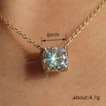 Round Clear Solitaire Pendant Necklace In Gold And Silver Tones view 4