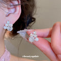 Crystal Flower Cluster Stud Earrings in Three Colors view 4