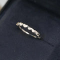 Thin Heart Band Stackable Metal Ring Gold or Silver view 2