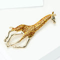 Crystal Spotted Giraffe Brooch with Gold Tone Legs view 2