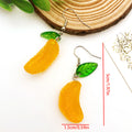 Red Chili and Yellow Orange Slice Resin Hook Earrings view 6