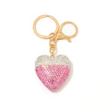 Two Tone Rhinestone Heart Keychain Pink Crystal Charm view 5