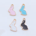 Gold Tone Sitting Rabbit Enamel Charms in Four Colors view 3