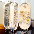 Green Oval Rotating Jewelry Display Organizer Freestanding Storage Display view 3