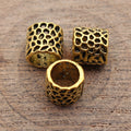 Openwork Mesh Tube Large-Hole Beads in Two Antique Finishes view 4