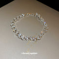 Silver Tone Interlocking Heart Crystal Link Bracelet view 4