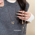 Wood Rocking Horse Cord Necklaces Silver Hoop Earrings Mix view 2