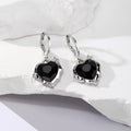 Gold and Silver Tone Faceted Heart Crystal Huggie Drop Earrings view 9