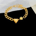 Gold Ocean Charm Bracelet Starfish Shell or Heart Curb Chain view 7